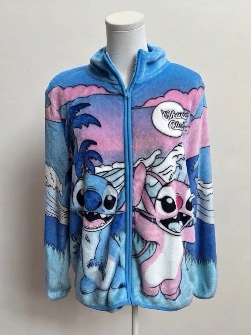 Disney Stitch Angel Ohana Club Fleece Jacket Women’s M NWT Full Zip